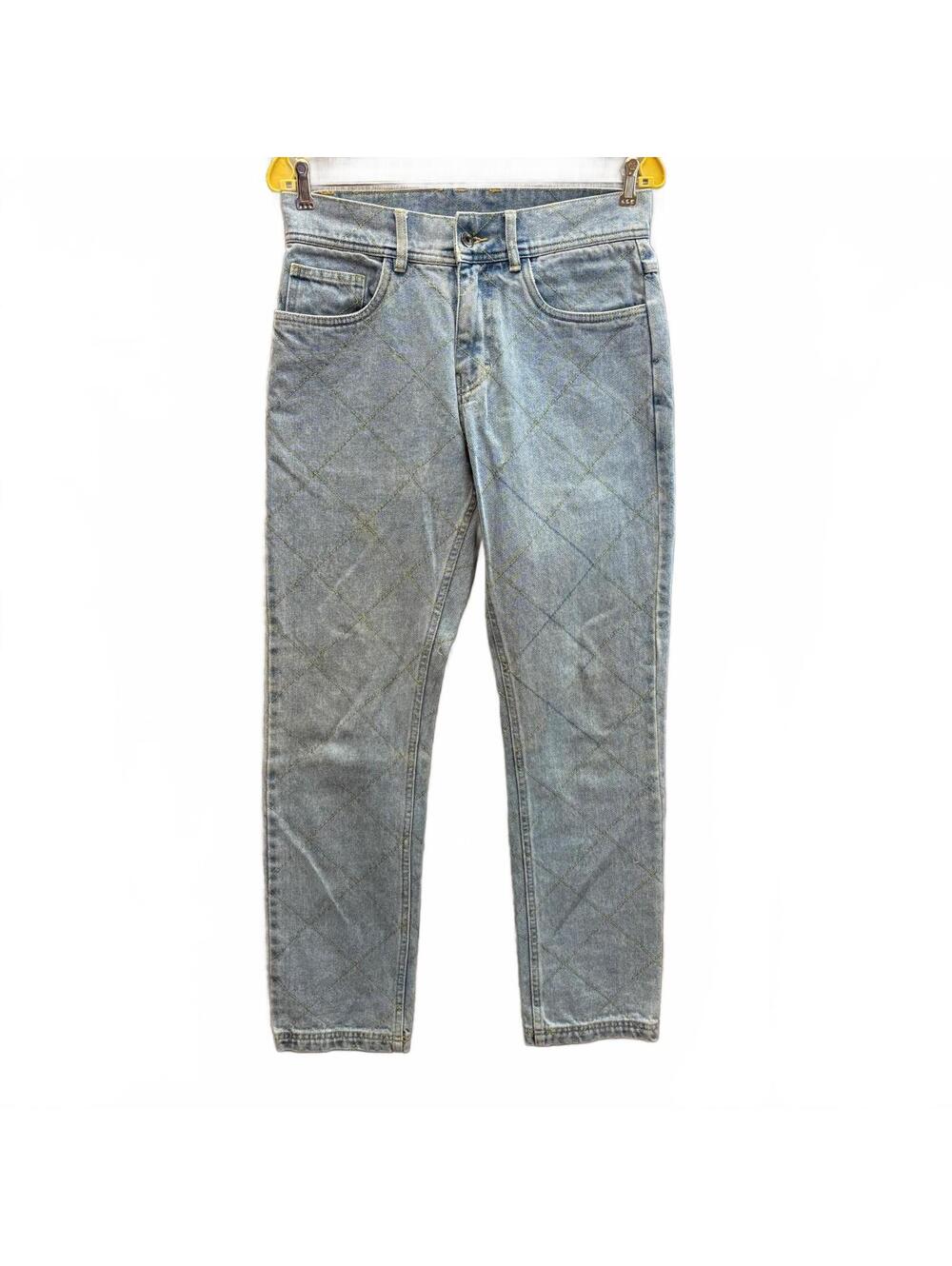 Pleasures Light Wash Straight Leg Jeans Diamond Thread Pattern 28x30 Streetwear